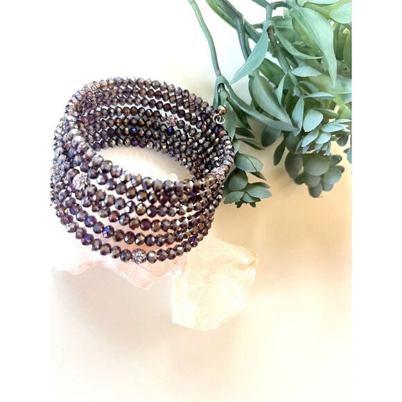 Multi Strand Garnet Beaded Bracelet - Picture 3 of 13